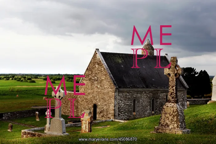 : Ireland. High angle view of Temple Connor, 1010, by Cathal O'Conor, : Ireland. High angle view of Temple Connor, 1010, by Cathal O'Conor,