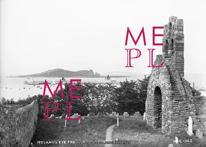 : Ireland's Eye from Howth Abbey, Co. Dublin : Ireland's Eye from Howth Abbey, Co. Dublin