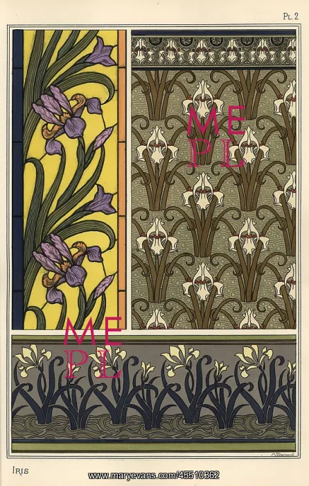 : The iris in various patterns for stained glass : The iris in various patterns for stained glass