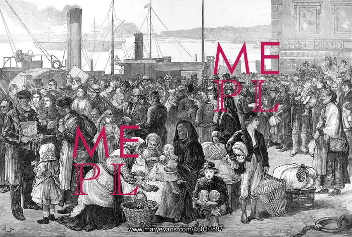 : Irish emigrants leaving Queenstown Harbour : Irish emigrants leaving Queenstown Harbour