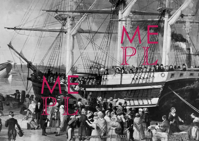 : Irish immigrants disembarking at New York : Irish immigrants disembarking at New York