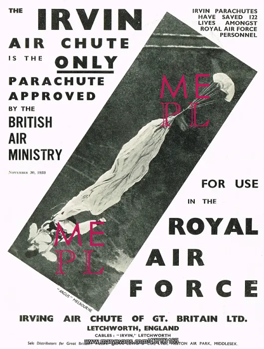 : Irvin Air Chutes Approved By The RAF : Irvin Air Chutes Approved By The RAF