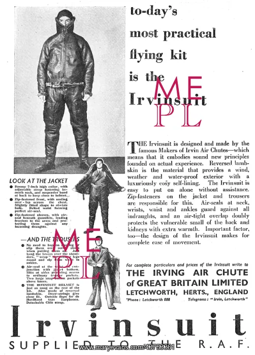 : Irvin Parachutes - Irvinsuit : Irvin Parachutes - Irvinsuit