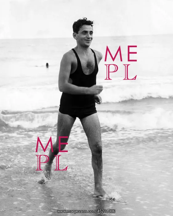 : Irving Berlin at the beach in Palm Beach, ? : Irving Berlin at the beach in Palm Beach, ?