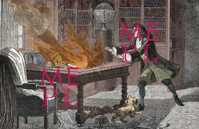 : Isaac Newton's Lab Fire, 18th Century : Isaac Newton's Lab Fire, 18th Century