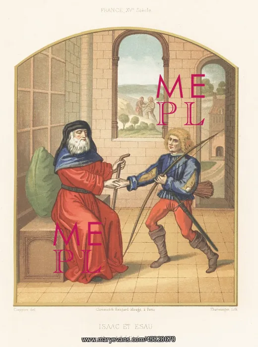 : Isaac and his son Esau : Isaac and his son Esau