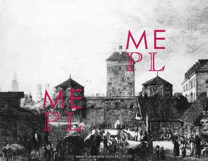 : Isartor in Munich, 1810 : Isartor in Munich, 1810