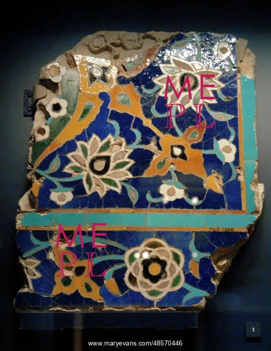 : Islamic. Iran. Glazed mosaic tile. 1450-1500. Probably from : Islamic. Iran. Glazed mosaic tile. 1450-1500. Probably from