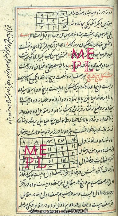 : Islamic Magic Squares, 18th Century : Islamic Magic Squares, 18th Century