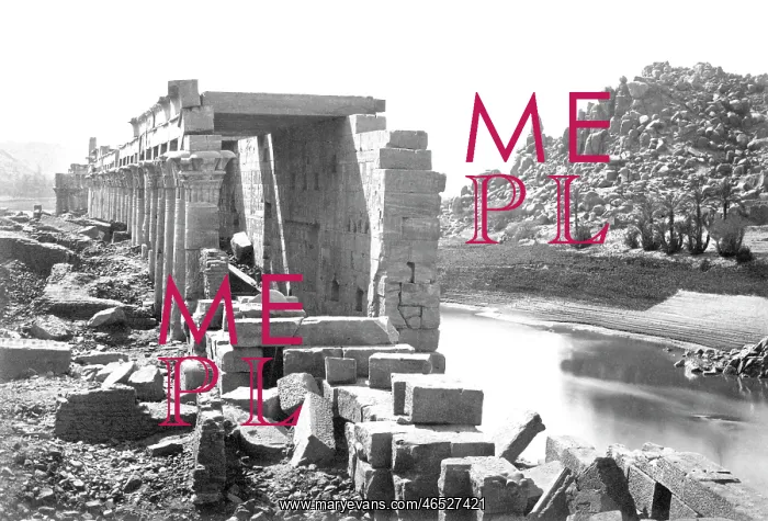  : Island of Philae, the Colonnade c1857