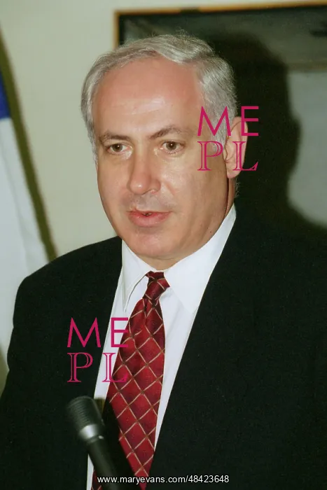 : Israel Prime Minister Benjamin Netanyahu during talks, 1997 : Israel Prime Minister Benjamin Netanyahu during talks, 1997