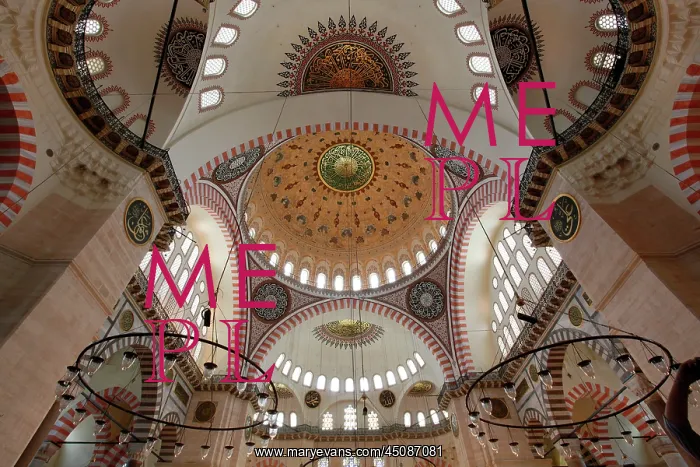 : Istanbul. View from below of ceilings within domes : Istanbul. View from below of ceilings within domes