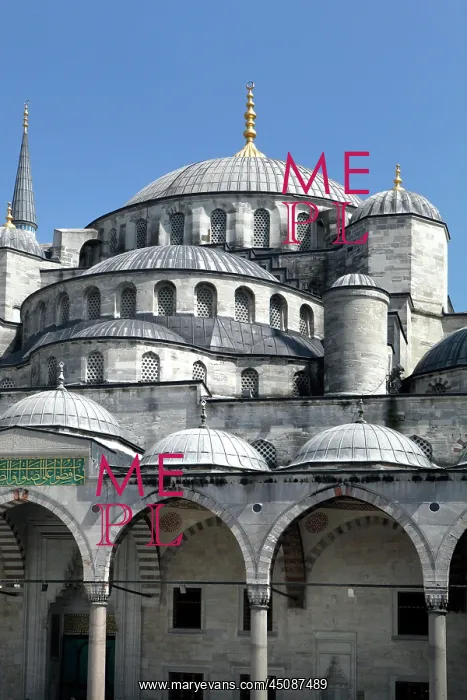 : Istanbul. Detail of cascading domes and arcade : Istanbul. Detail of cascading domes and arcade