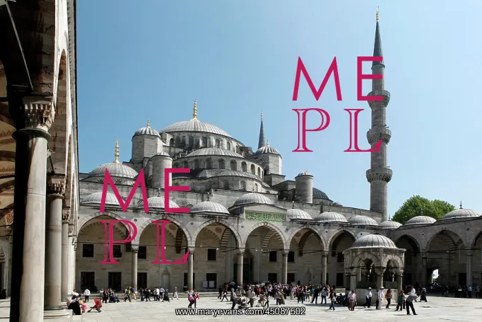 : Istanbul. Low angle view of cascading domes and arcade : Istanbul. Low angle view of cascading domes and arcade