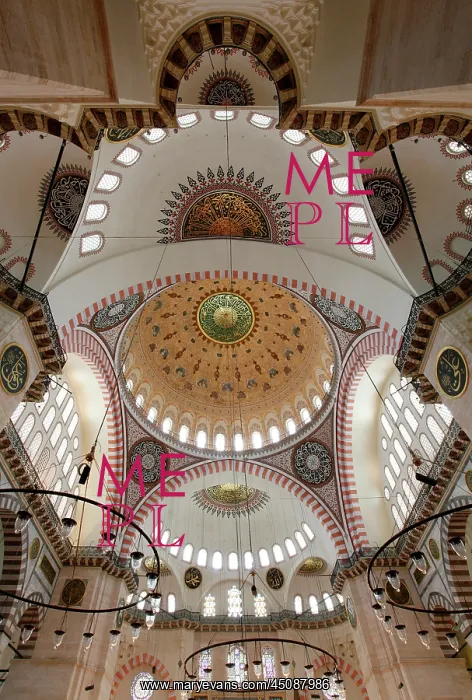 : Istanbul. View from below of ceilings within domes : Istanbul. View from below of ceilings within domes