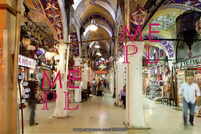 : Istanbul. Low angle view through Grand Bazaar, 15th century, Istanbul, Turkey : Istanbul. Low angle view through Grand Bazaar, 15th century, Istanbul, Turkey