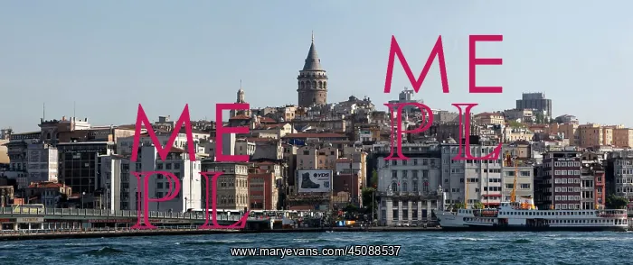  : Istanbul. Panoramic view of Galata Bridge, 1994, and Galata Tower, 