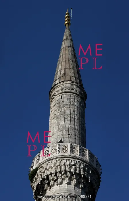: Istanbul. Detail of Minaret, Sultan Ahmed Mosque : Istanbul. Detail of Minaret, Sultan Ahmed Mosque