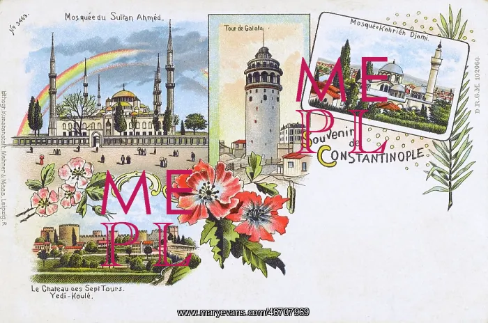 : Istanbul (Constantinople) Turkey - Blue Mosque, Galata Tower : Istanbul (Constantinople) Turkey - Blue Mosque, Galata Tower