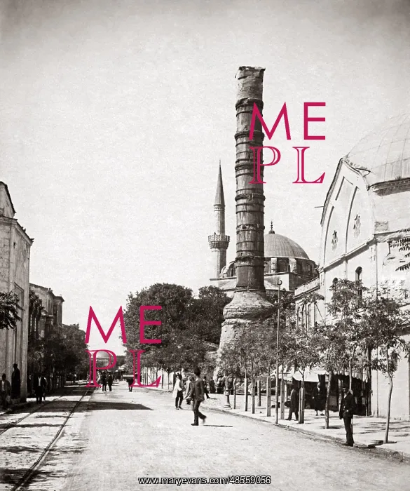 : Istanbul, Turkey, circa 1890 - Column of Constantine : Istanbul, Turkey, circa 1890 - Column of Constantine