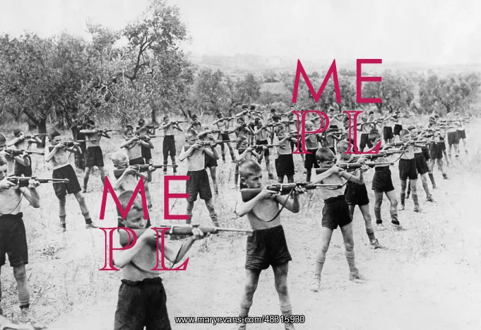 : Italian Balilla boys during target practice, 1934 : Italian Balilla boys during target practice, 1934