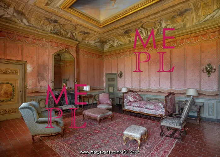 : Italian Bedroom, Chateau de la Chaize, Odenas, Rhone, France : Italian Bedroom, Chateau de la Chaize, Odenas, Rhone, France
