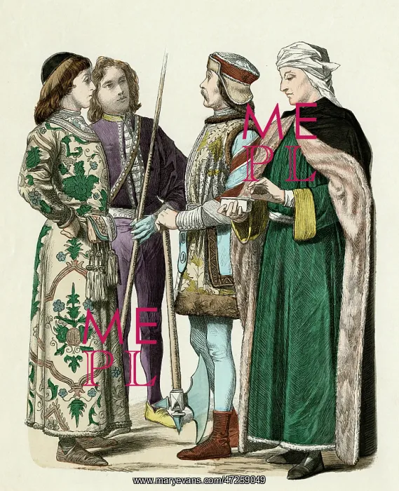 : ITALIAN COSTUME C14TH : ITALIAN COSTUME C14TH