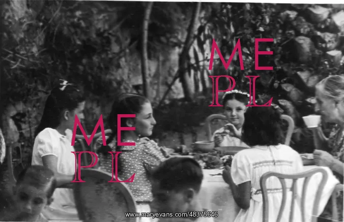 : Italian girls at a table : Italian girls at a table
