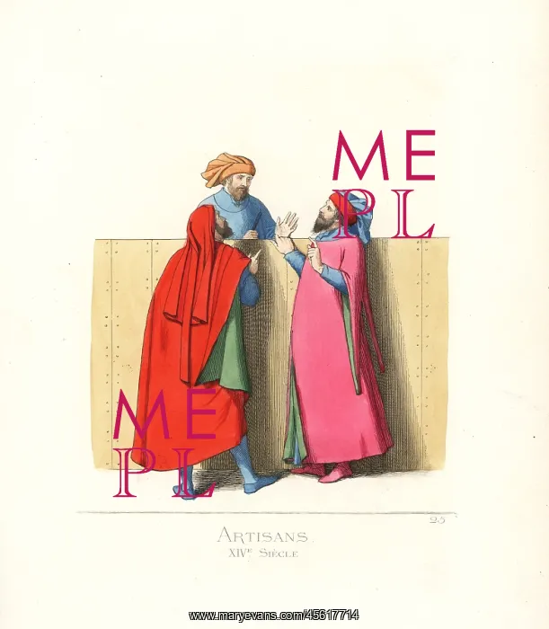 : Italian guild artisans and a judicial notary, 14th century : Italian guild artisans and a judicial notary, 14th century
