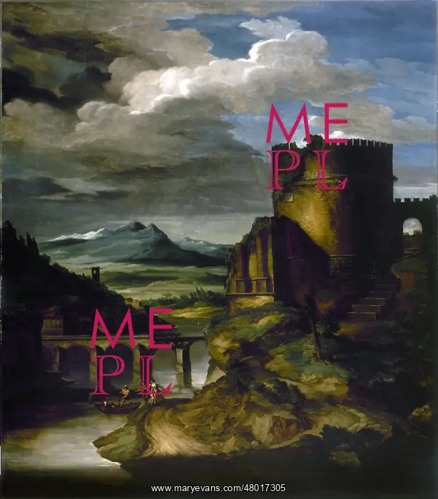 : Italian landscape at the tomb : Italian landscape at the tomb