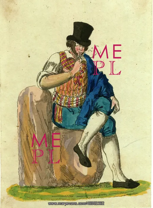  : Italian man seated, smoking a pipe