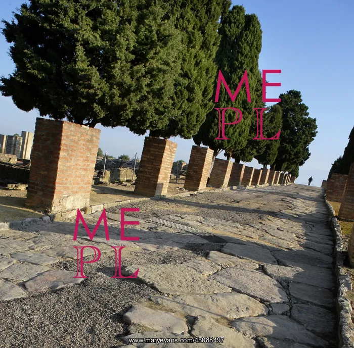 : Italica. Oblique view of a Via or street, Italica : Italica. Oblique view of a Via or street, Italica