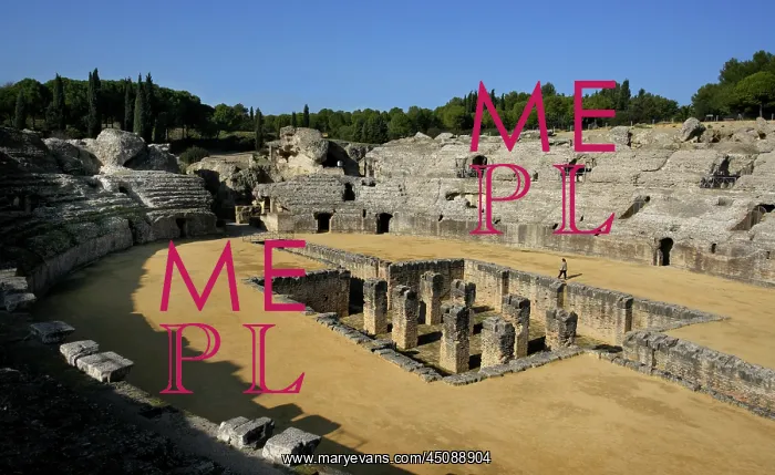: Italica. High angle view of Amphitheatre, Italica : Italica. High angle view of Amphitheatre, Italica