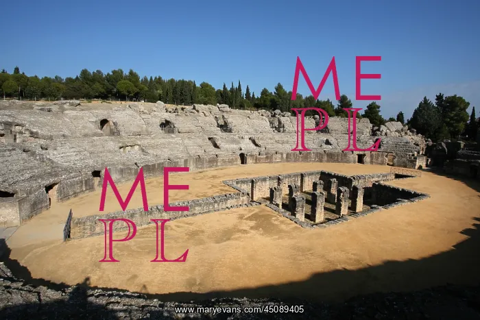 : Italica. High angle view of Amphitheatre, Italica : Italica. High angle view of Amphitheatre, Italica