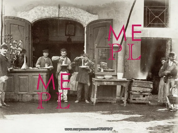 : Italy c.1880's - pasta makers and sellers, macaroni, artisan : Italy c.1880's - pasta makers and sellers, macaroni, artisan