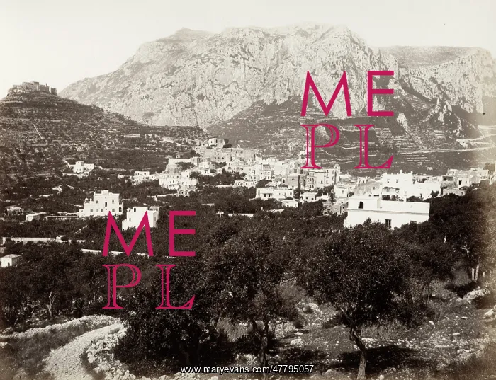 : Italy c.1880's - view on the island of Capri : Italy c.1880's - view on the island of Capri