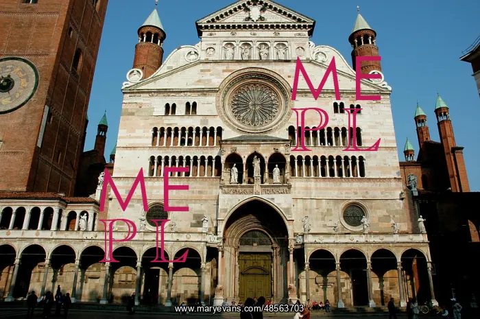  : Italy. Cremona Cathedral. Main facade