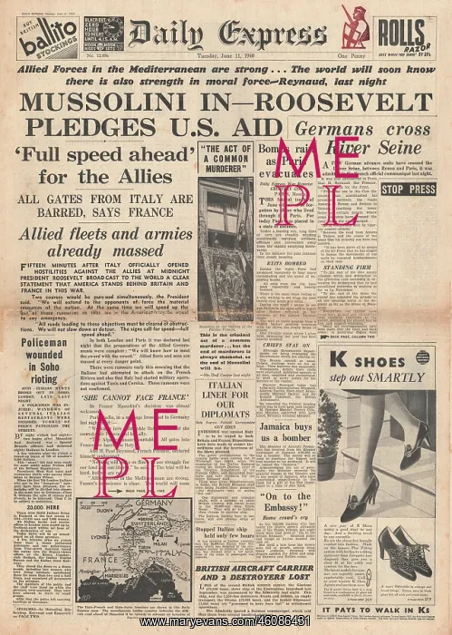 : Italy declares war on the Allies : Italy declares war on the Allies