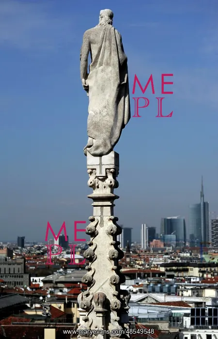: Italy. Milan. Cathedral. Gothic. 14th century. Statue of the : Italy. Milan. Cathedral. Gothic. 14th century. Statue of the