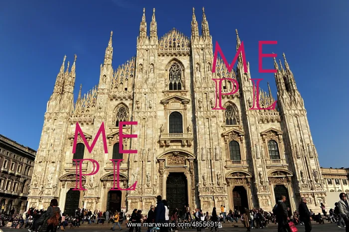 : Italy. Milan. Cathedral. Gothic. 14th century. Exterior. Fac : Italy. Milan. Cathedral. Gothic. 14th century. Exterior. Fac