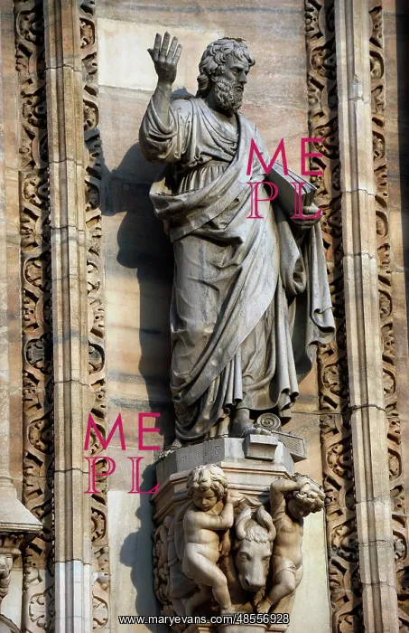 : Italy. Milan. Cathedral. Gothic. 14th century. Luke the Evan : Italy. Milan. Cathedral. Gothic. 14th century. Luke the Evan