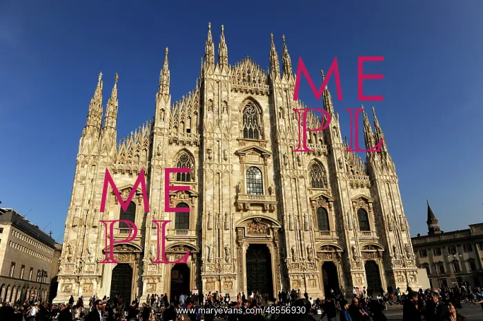 : Italy. Milan. Cathedral. Gothic. 14th century. Exterior. Fac : Italy. Milan. Cathedral. Gothic. 14th century. Exterior. Fac