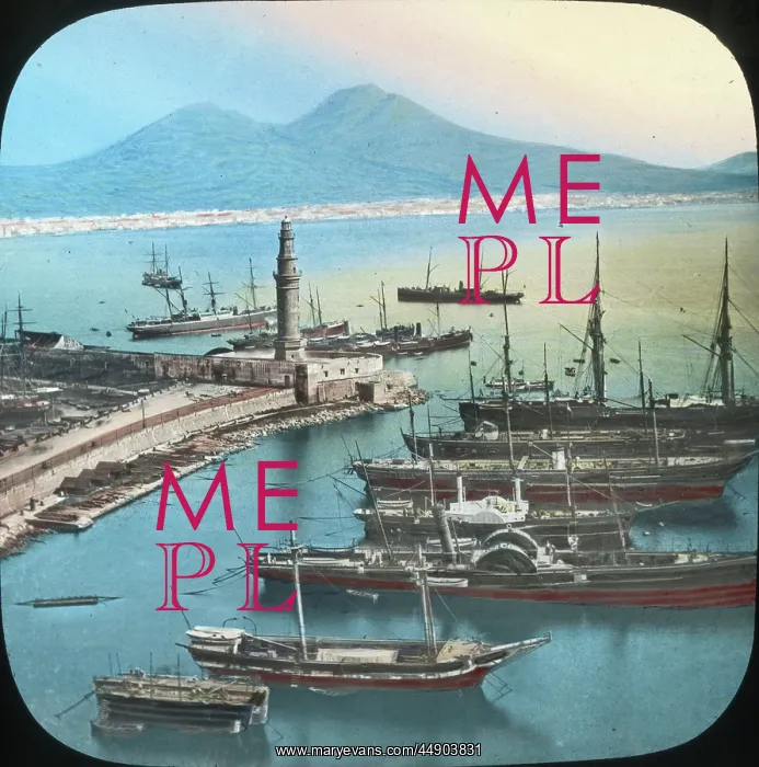 : Italy - Naples - harbour from the arsenal : Italy - Naples - harbour from the arsenal