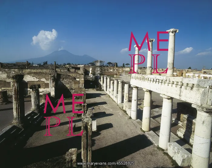: ITALY. Pompeii. Forum and Vesubius : ITALY. Pompeii. Forum and Vesubius