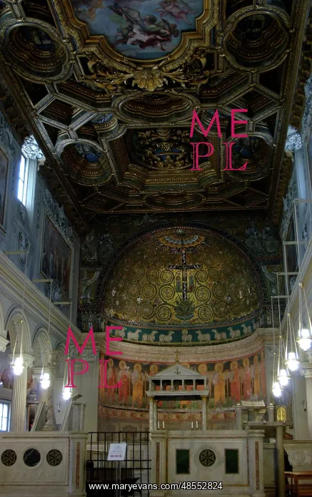 : Italy. Rome. The Basilica of Saint Clement. Interior of the : Italy. Rome. The Basilica of Saint Clement. Interior of the