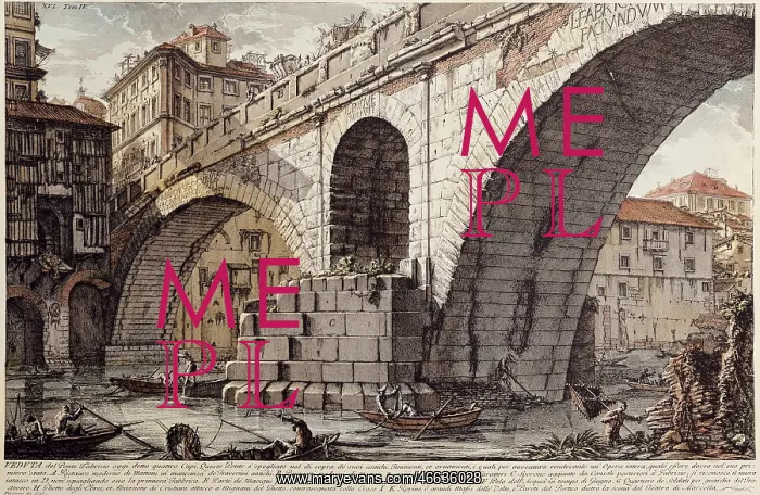 : Italy, Rome, bridges, View of the Pons Fabricius : Italy, Rome, bridges, View of the Pons Fabricius