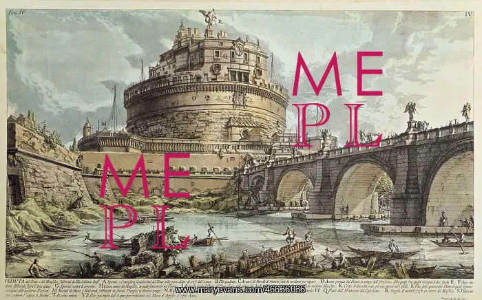 : Italy, Rome, castles, Castel Sant`Angelo, copper : Italy, Rome, castles, Castel Sant`Angelo, copper