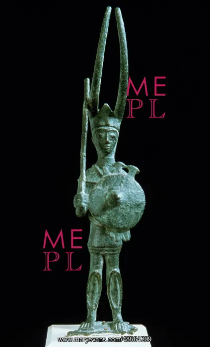 : Italy. Sardinia. Nuragic civilization. Statuette of a warrio : Italy. Sardinia. Nuragic civilization. Statuette of a warrio