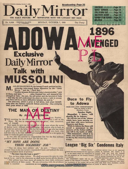 : Italy's invasion of Abyssinia : Italy's invasion of Abyssinia