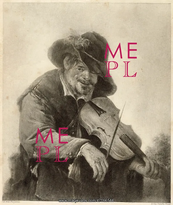 : Itinerant musician playing a violin : Itinerant musician playing a violin